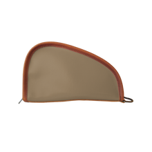 Load image into Gallery viewer, Small Revolver Case - Saddle Coated Canvas Front Angle in Color 'Saddle Coated Canvas'