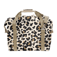Load image into Gallery viewer, Large Cooler - Leopard Coated Canvas Front Angle in Color 'Leopard Coated Canvas'
