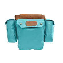 Load image into Gallery viewer, Bird Bag - Ocean Blue Coated Canvas Front Angle in Color 'Ocean Blue Coated Canvas'