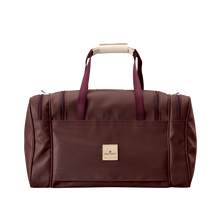 Load image into Gallery viewer, Medium Square Duffel - Burgundy Coated Canvas Front Angle in Color &#39;Burgundy Coated Canvas&#39;
