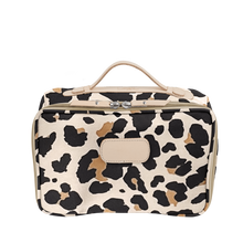 Load image into Gallery viewer, Large Travel Kit - Leopard Coated Canvas Front Angle in Color 'Leopard Coated Canvas'