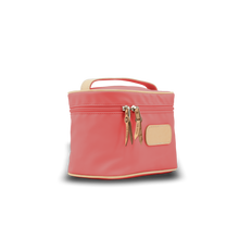 Load image into Gallery viewer, Makeup Case - Coral Coated Canvas Front Angle in Color 'Coral Coated Canvas'