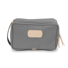 Load image into Gallery viewer, Small Travel Kit - Slate Coated Canvas Front Angle in Color 'Slate Coated Canvas'