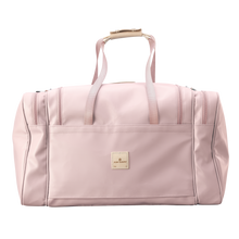 Load image into Gallery viewer, Large Square Duffel - Rose Coated Canvas Front Angle in Color 'Rose Coated Canvas'