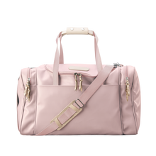Load image into Gallery viewer, Medium Square Duffel - Rose Coated Canvas Front Angle in Color 'Rose Coated Canvas'