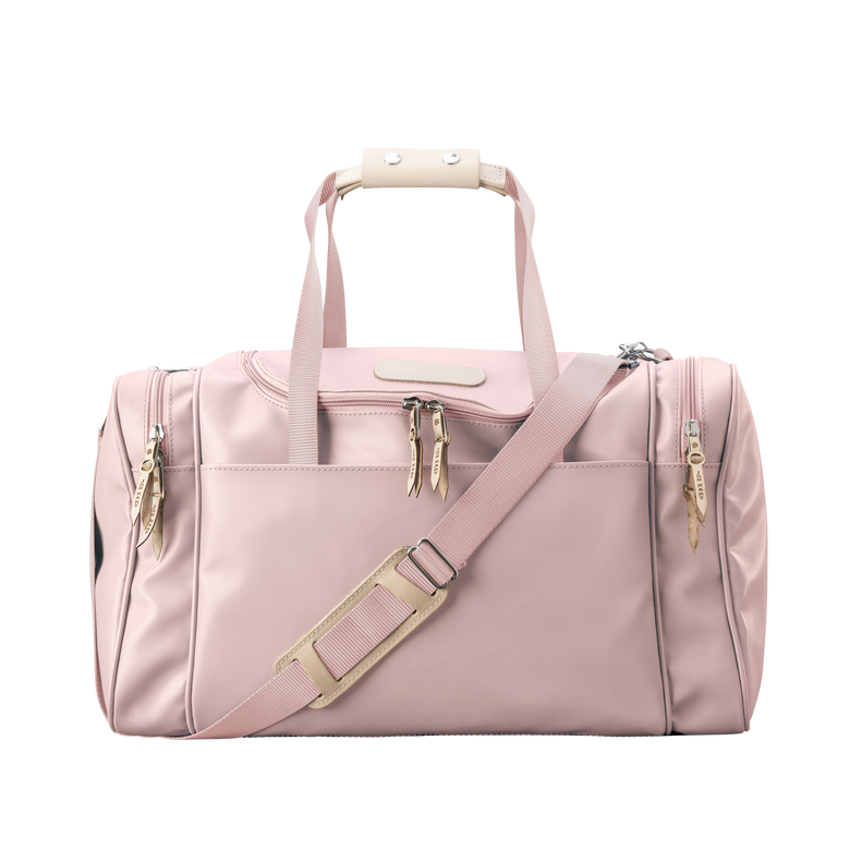 Medium Square Duffel - Rose Coated Canvas Front Angle in Color 'Rose Coated Canvas'