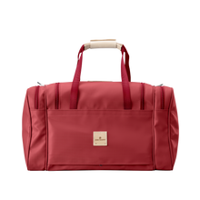 Load image into Gallery viewer, Medium Square Duffel - Red Coated Canvas Front Angle in Color &#39;Red Coated Canvas&#39;
