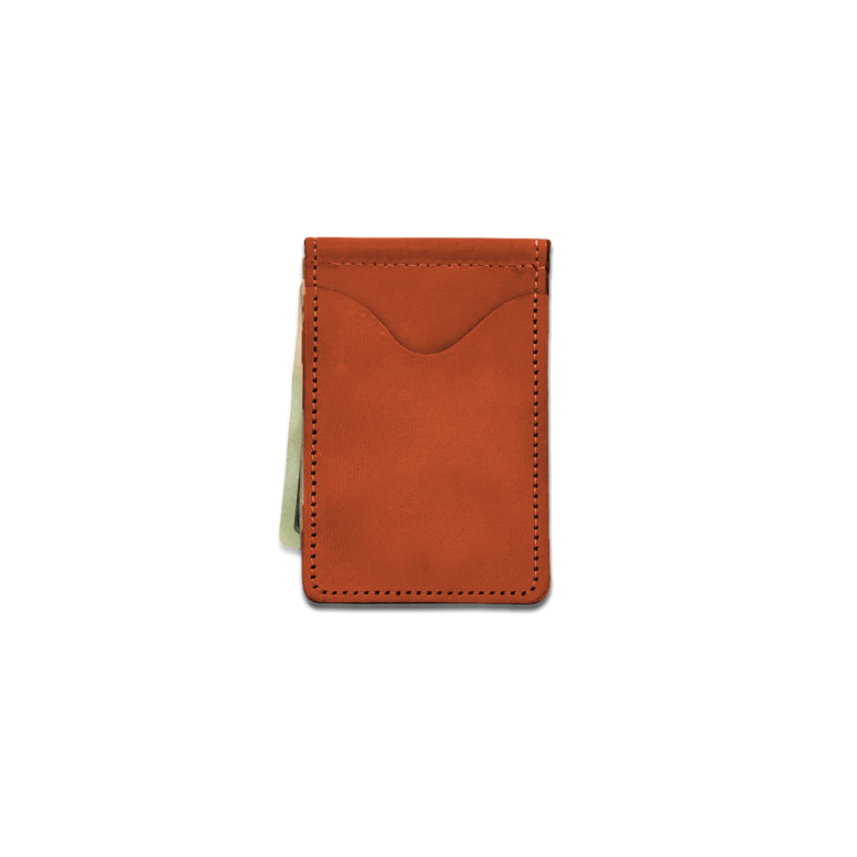 Quality made in America leather money clip and card holder to personalize with initials or monogram