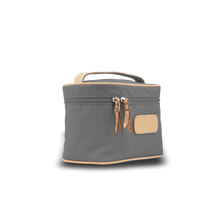 Load image into Gallery viewer, Makeup Case - Slate Coated Canvas Front Angle in Color 'Slate Coated Canvas'