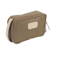 Load image into Gallery viewer, Small Travel Kit - Saddle Coated Canvas Front Angle in Color 'Saddle Coated Canvas'