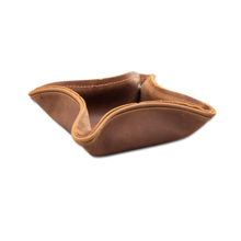 Load image into Gallery viewer, Quality made in America oiled leather desk valet to personalize with initials or monogram