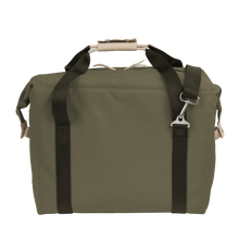 Load image into Gallery viewer, Large Cooler - Moss Coated Canvas Front Angle in Color 'Moss Coated Canvas'