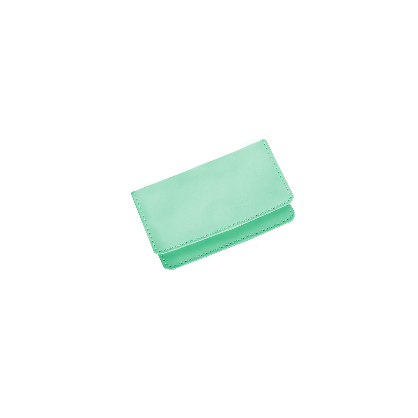 Card Case - Pistachio Leather Front Angle in Color 'Pistachio Leather'