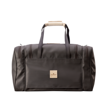 Load image into Gallery viewer, Medium Square Duffel - Espresso Coated Canvas Front Angle in Color 'Espresso Coated Canvas'