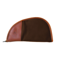 Load image into Gallery viewer, Large Revolver Case - Espresso Coated Canvas Front Angle in Color 'Espresso Coated Canvas'