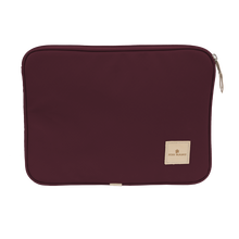 Load image into Gallery viewer, 15" Computer Case - Burgundy Coated Canvas Front Angle in Color 'Burgundy Coated Canvas'