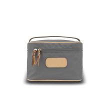Load image into Gallery viewer, Makeup Case - Slate Coated Canvas Front Angle in Color 'Slate Coated Canvas'
