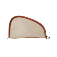 Load image into Gallery viewer, Small Revolver Case - Tan Coated Canvas Front Angle in Color 'Tan Coated Canvas'