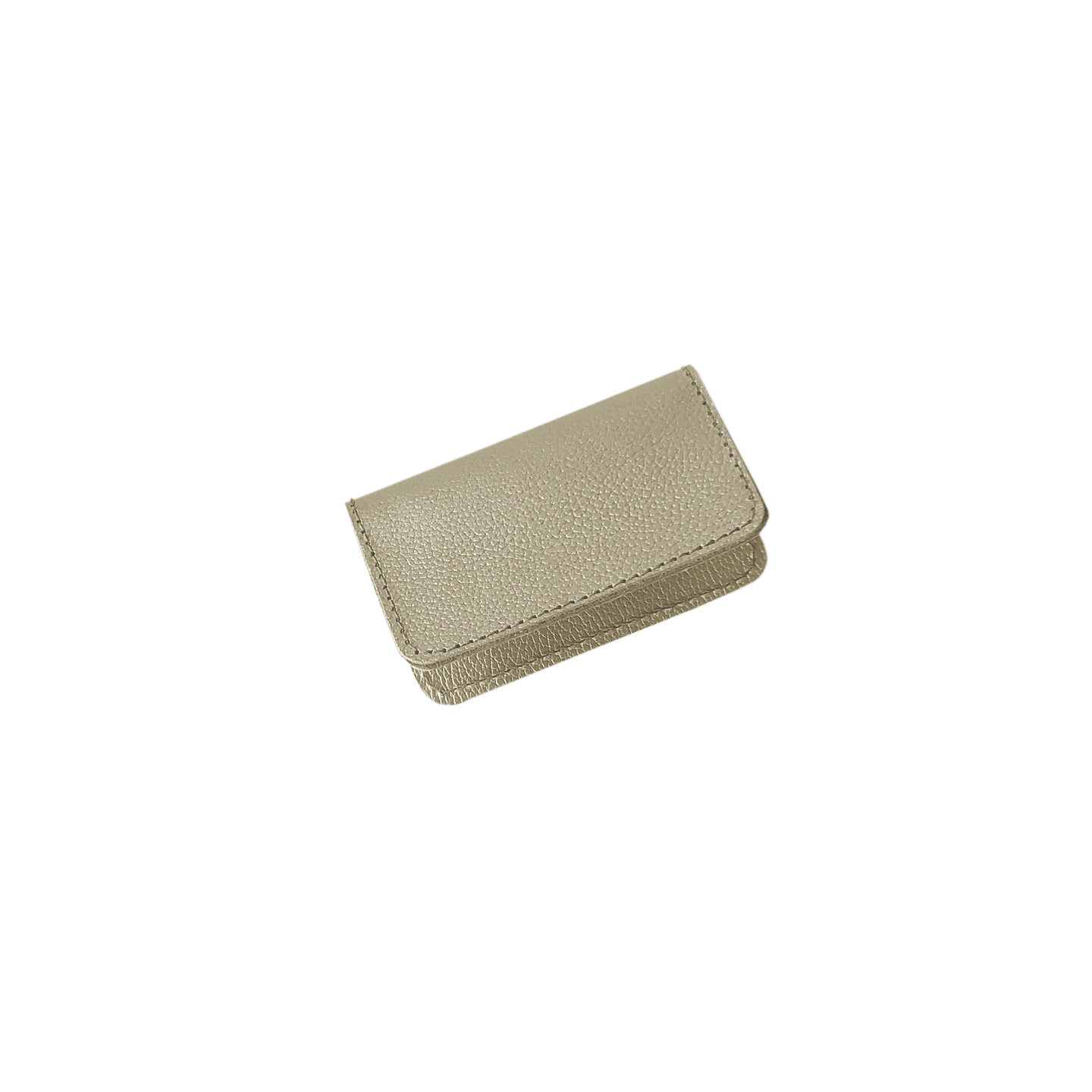 Card Case - Champagne Leather Front Angle in Color 'Champagne Leather'