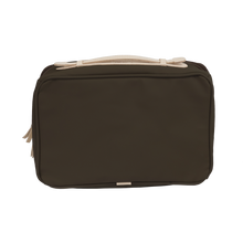 Load image into Gallery viewer, Large Travel Kit - Espresso Coated Canvas Front Angle in Color 'Espresso Coated Canvas'