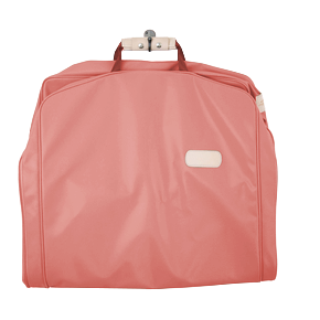 50" Garment Bag - Coral Coated Canvas Front Angle in Color 'Coral Coated Canvas'
