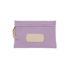 Load image into Gallery viewer, Pouch - Lilac Coated Canvas Front Angle in Color 'Lilac Coated Canvas'