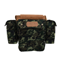 Load image into Gallery viewer, Bird Bag - Classic Camo Coated Canvas Front Angle in Color 'Classic Camo Coated Canvas'
