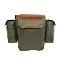 Load image into Gallery viewer, Bird Bag - Moss Coated Canvas Front Angle in Color 'Moss Coated Canvas'