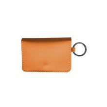 Load image into Gallery viewer, Leather ID Wallet - Orange Leather Front Angle in Color 'Orange Leather'