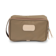 Load image into Gallery viewer, Small Travel Kit - Saddle Coated Canvas Front Angle in Color 'Saddle Coated Canvas'