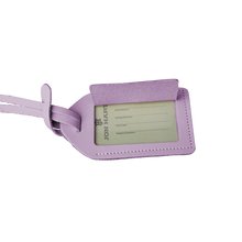 Load image into Gallery viewer, Luggage Tag - Iris Leather Front Angle in Color 'Iris Leather'