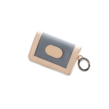 Load image into Gallery viewer, Quality made in America durable coated canvas ID wallet key chain with leather patch to personalize with initials or monogram
