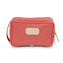 Load image into Gallery viewer, Small Travel Kit - Coral Coated Canvas Front Angle in Color 'Coral Coated Canvas'