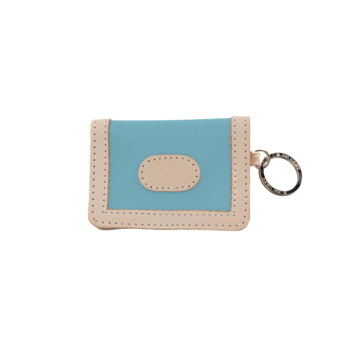 ID Wallet - Ocean Blue Coated Canvas Front Angle in Color 'Ocean Blue Coated Canvas'