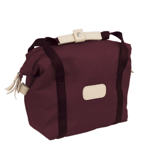 Cooler - Burgundy Coated Canvas Front Angle in Color 'Burgundy Coated Canvas'