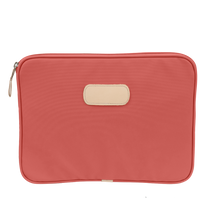 Load image into Gallery viewer, 15" Computer Case - Coral Coated Canvas Front Angle in Color 'Coral Coated Canvas'