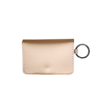 Load image into Gallery viewer, Leather ID Wallet - Natural Leather Front Angle in Color 'Natural Leather'