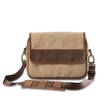 Load image into Gallery viewer, Quality made in America cotton canvas and oiled leather computer messenger bag to personalize with initials or monogram
