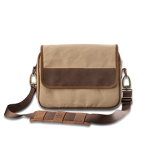 Load image into Gallery viewer, Quality made in America cotton canvas and oiled leather computer messenger bag to personalize with initials or monogram