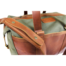 Load image into Gallery viewer, JH Duffle - Olive Canvas Front Angle in Color &#39;Olive Canvas&#39;
