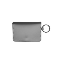 Load image into Gallery viewer, Leather ID Wallet - Steel Leather Front Angle in Color 'Steel Leather'