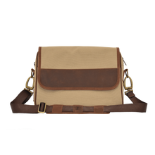 Load image into Gallery viewer, JH Messenger Bag - Khaki Canvas Front Angle in Color 'Khaki Canvas'