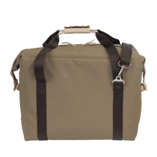 Load image into Gallery viewer, Large Cooler - Saddle Coated Canvas Front Angle in Color 'Saddle Coated Canvas'