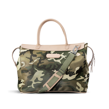 Load image into Gallery viewer, Burleson Bag - Classic Camo Coated Canvas Front Angle in Color 'Classic Camo Coated Canvas'