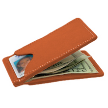 Load image into Gallery viewer, McClip - Orange Leather Front Angle in Color &#39;Orange Leather&#39;
