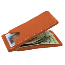 Load image into Gallery viewer, McClip - Orange Leather Front Angle in Color 'Orange Leather'