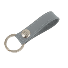 Load image into Gallery viewer, Key Ring - Steel Leather Front Angle in Color 'Steel Leather'