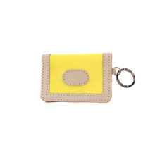 Load image into Gallery viewer, ID Wallet - Lemon Coated Canvas Front Angle in Color 'Lemon Coated Canvas'