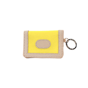 ID Wallet - Lemon Coated Canvas Front Angle in Color 'Lemon Coated Canvas'
