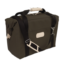 Load image into Gallery viewer, Large Cooler - Espresso Coated Canvas Front Angle in Color 'Espresso Coated Canvas'